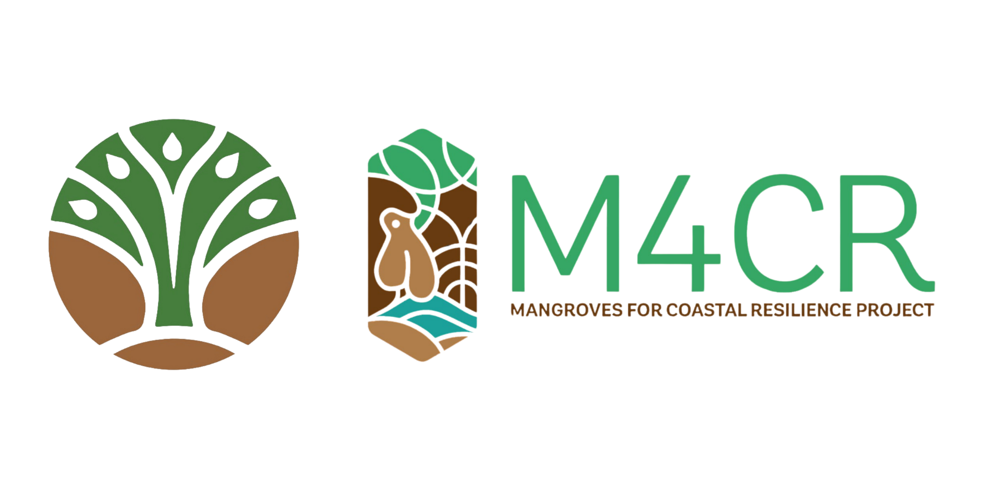 Logo Kementerian Kehutanan dan M4CR — Mangroves for Coastal Resilience Project